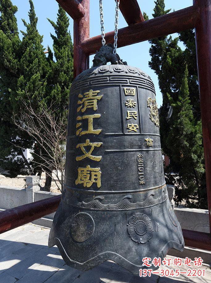湖北寺庙铜钟雕塑 (5)