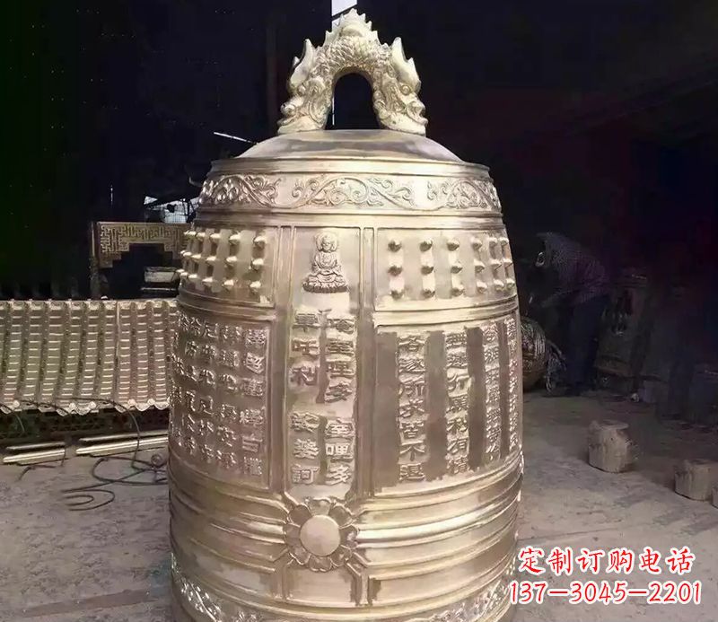 湖北寺庙铜钟雕塑 (3)