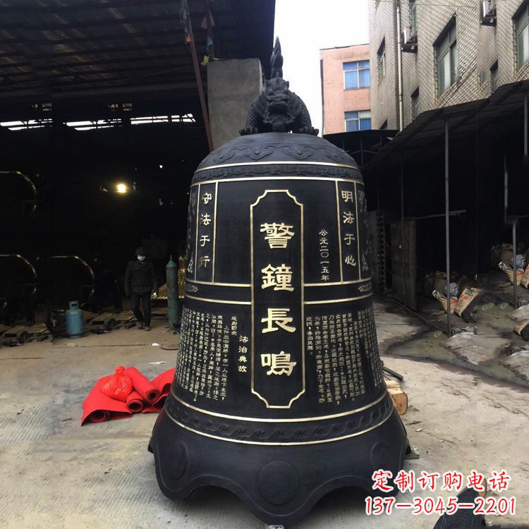湖北寺庙铜钟雕塑