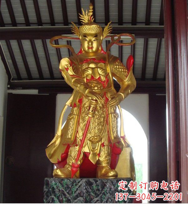 湖北寺庙韦陀菩萨铜雕