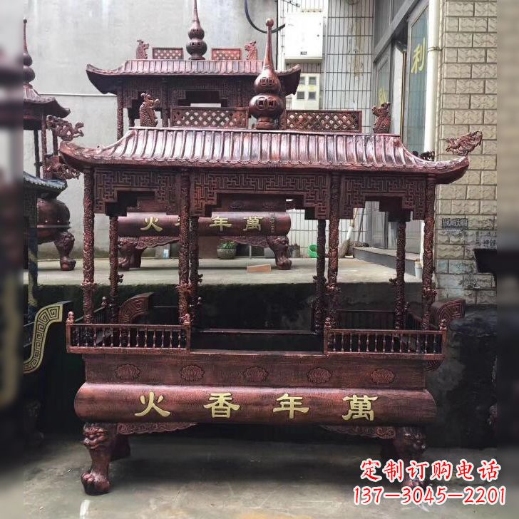 湖北寺庙香火香炉雕塑