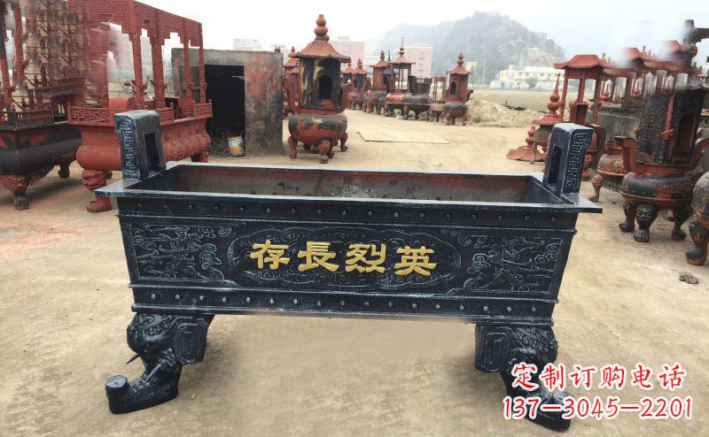 湖北寺庙香炉铜雕 (4)