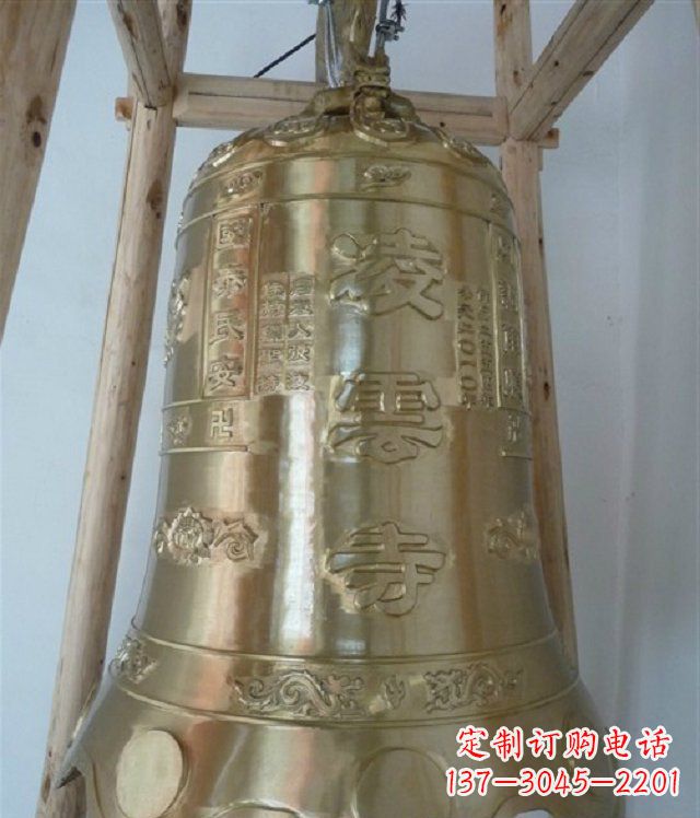 湖北寺庙铸铜钟雕塑 (2)