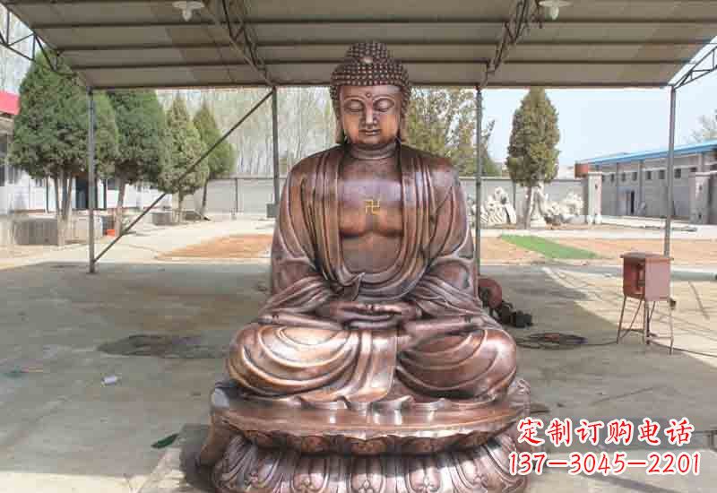 湖北寺庙铸铜如来佛像雕塑