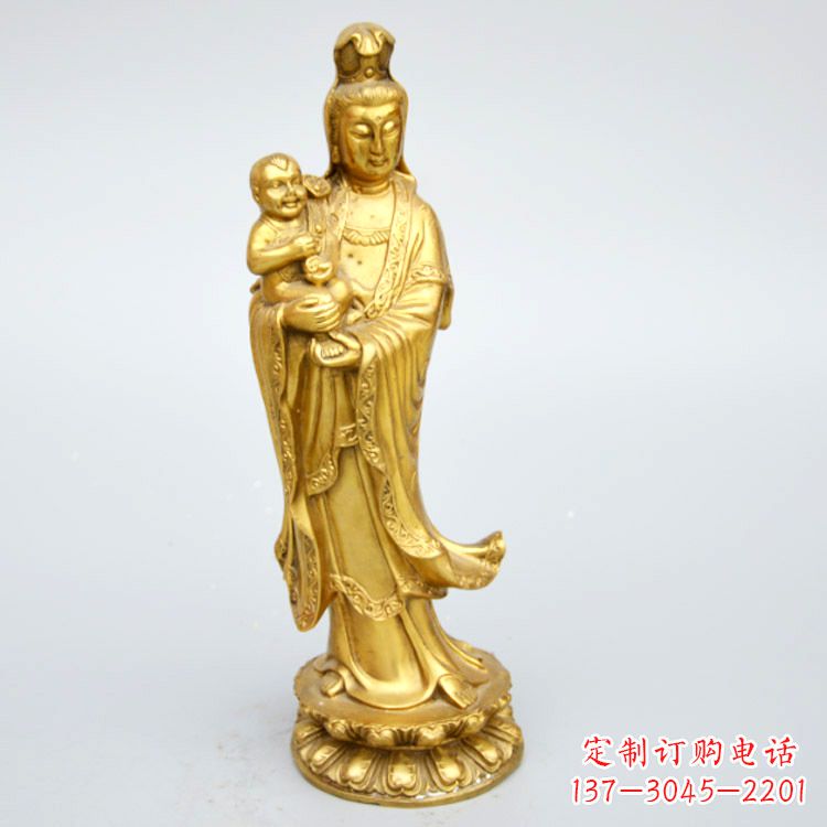 湖北送子观音铜雕
