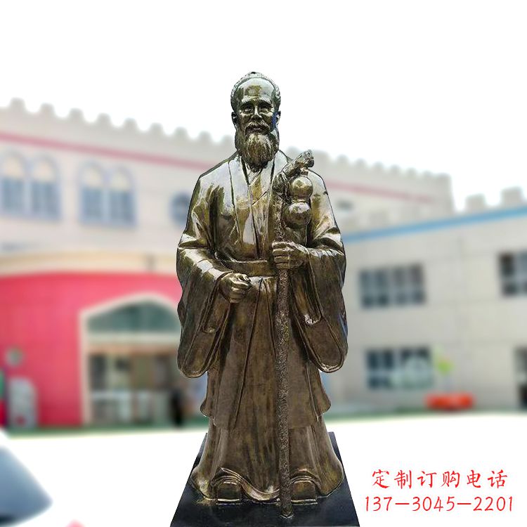 湖北孙思邈仿铜玻璃钢雕塑-医院著名医学人物雕像