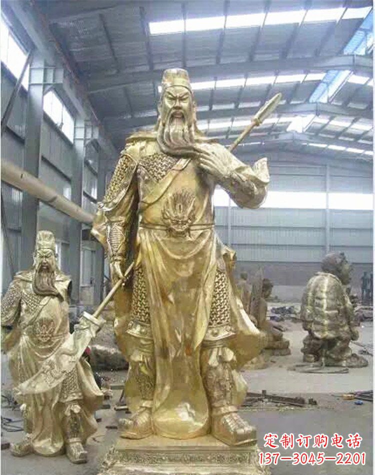 湖北提刀关公武财神雕塑