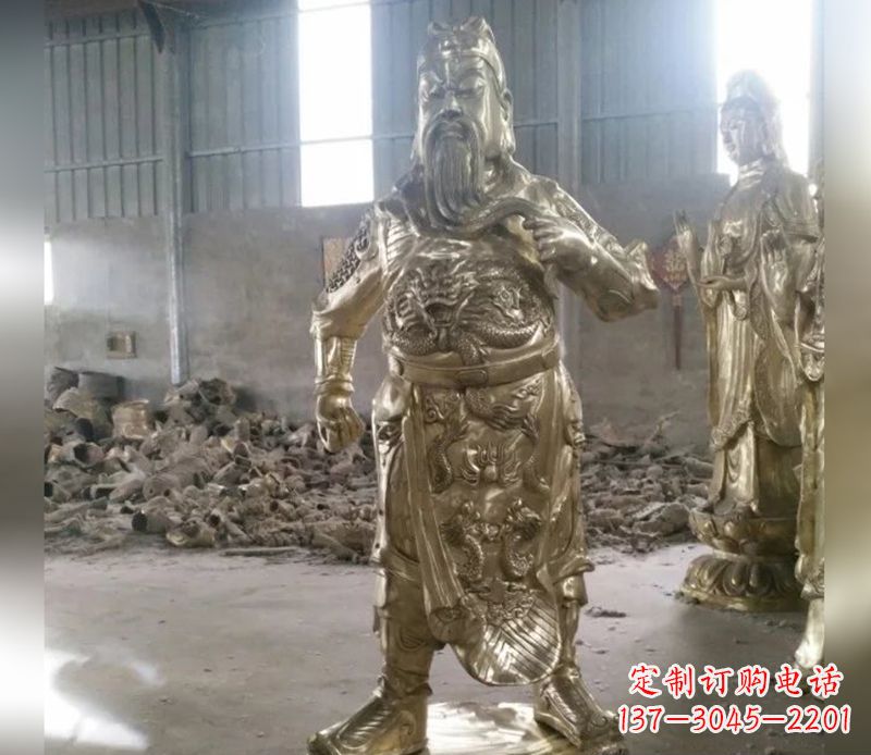湖北提刀关公武财神铜雕