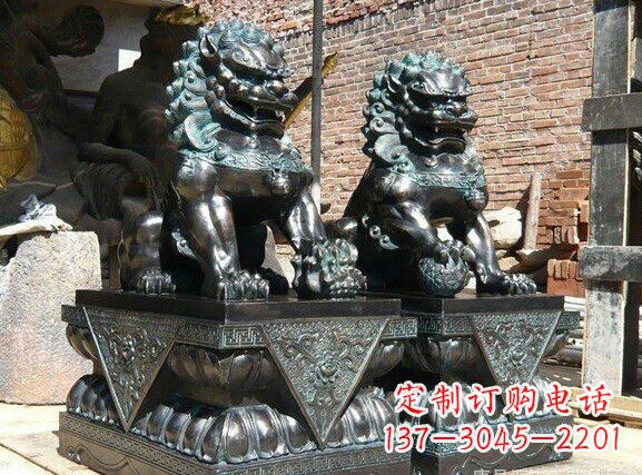 湖北天安门狮子铜雕塑
