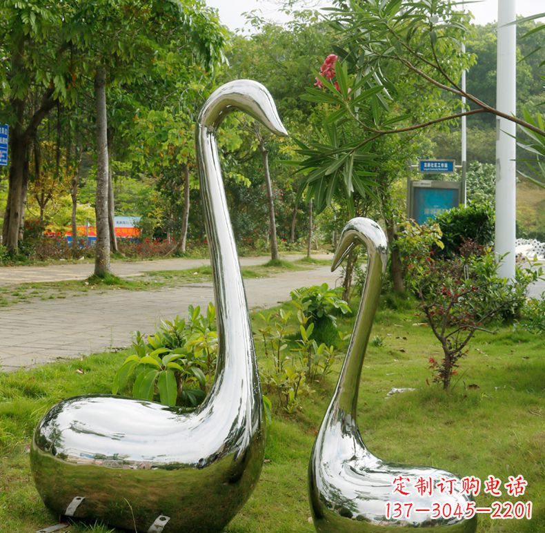 湖北天鹅抽象不锈钢雕塑