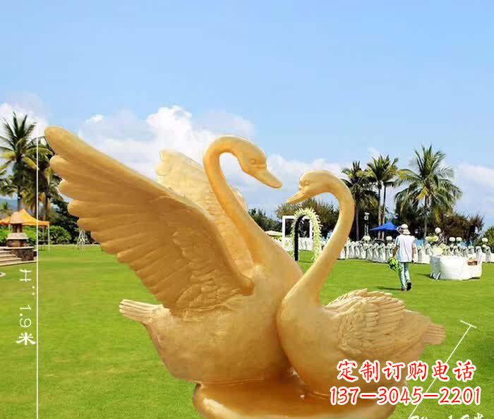 湖北天鹅铜雕