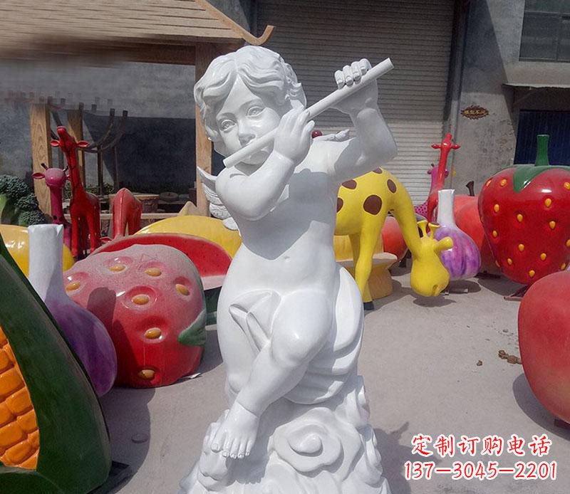 湖北天使吹笛人物石雕
