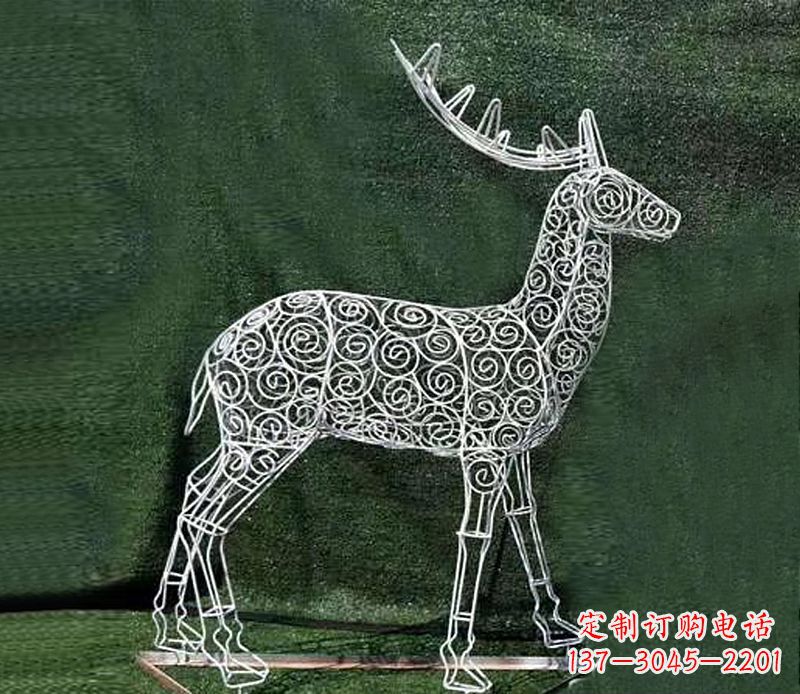 湖北铁艺不锈钢镂空梅花鹿雕塑