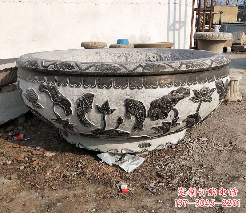 湖北庭院水缸景观石雕