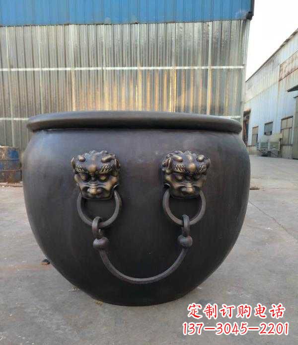 湖北庭院水缸铜雕