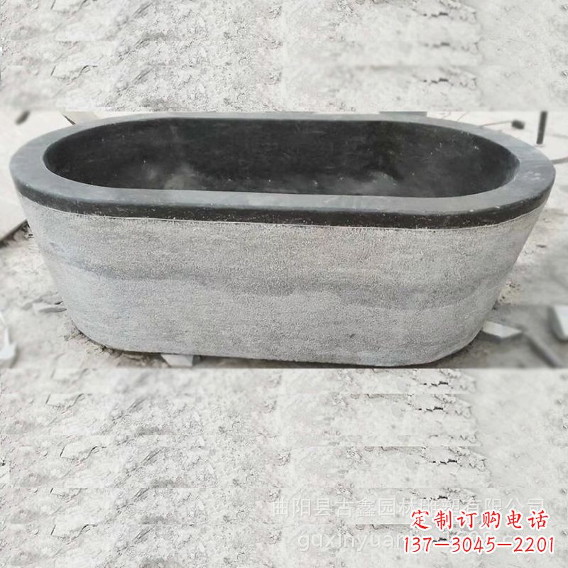 湖北庭院养鱼石雕水槽