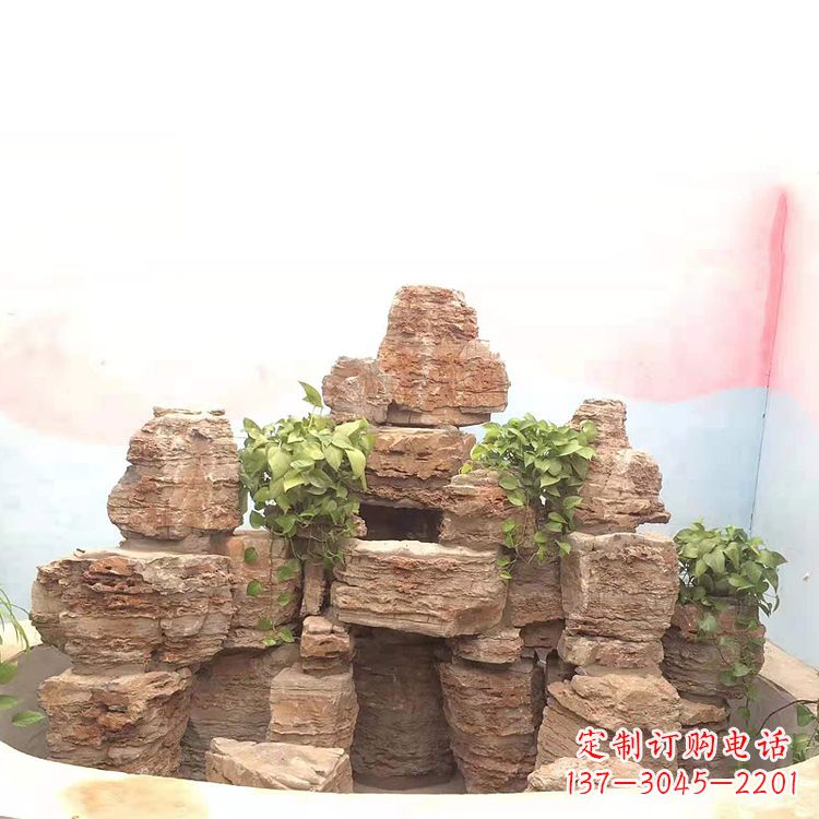 湖北庭院园林假山鱼池