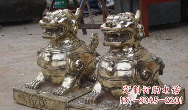 湖北庭院招财貔貅动物铜雕
