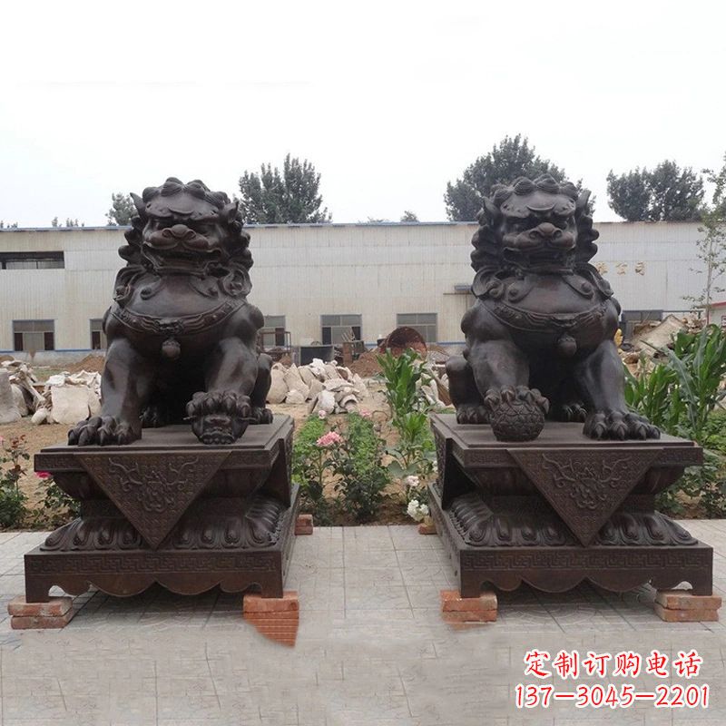湖北铜雕北京狮子
