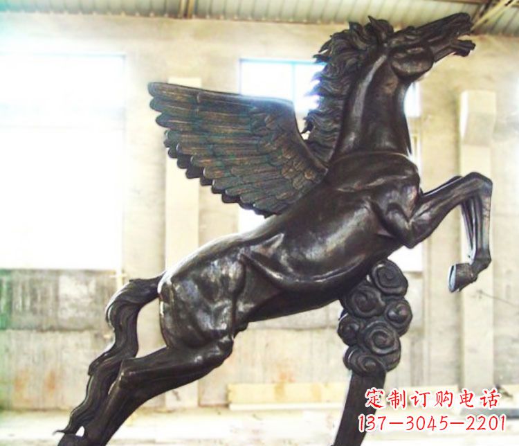 湖北铜雕奔跑飞马雕塑