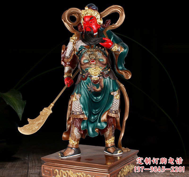 湖北铜雕彩绘关公