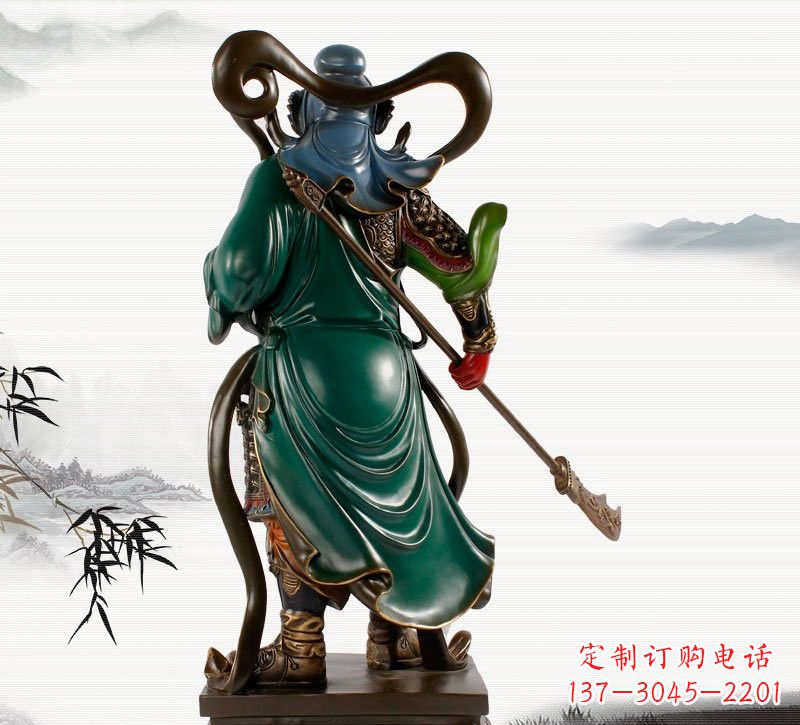 湖北铜雕彩绘武财神关公