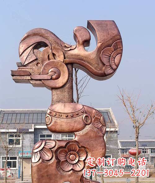 湖北铜雕抽象皮影戏人物