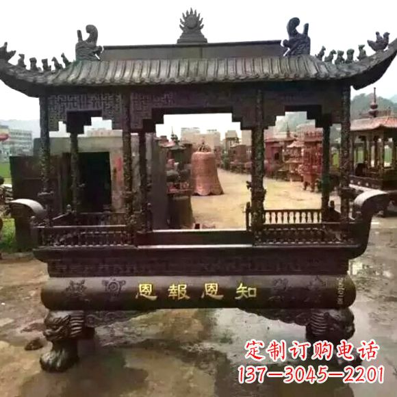 湖北铜雕纯铜香炉