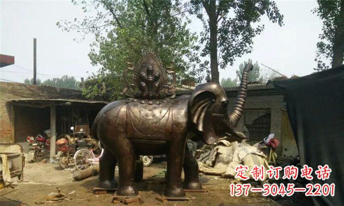 湖北铜雕大象平安吉祥公园动物雕塑