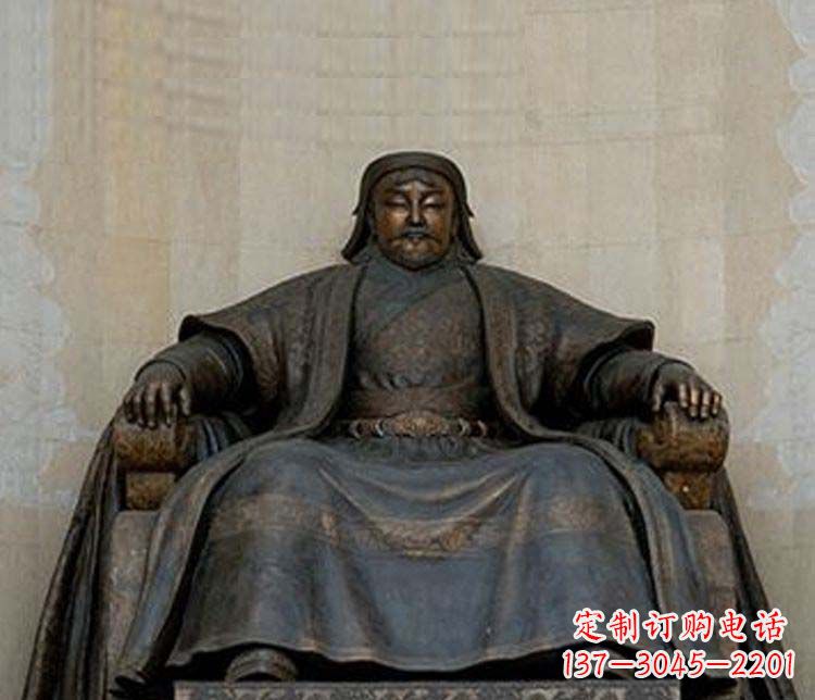 湖北铜雕大型成吉思汗雕塑