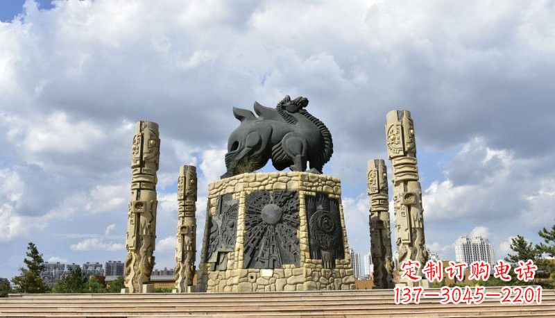 湖北铜雕大型骆驼广场动物雕塑