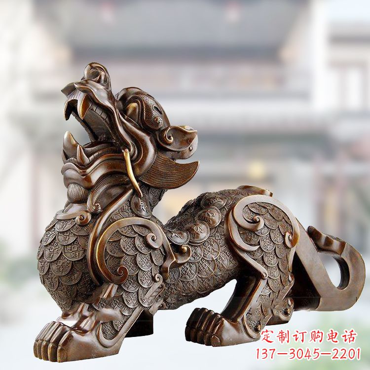 湖北铜雕仿古辟邪貔貅