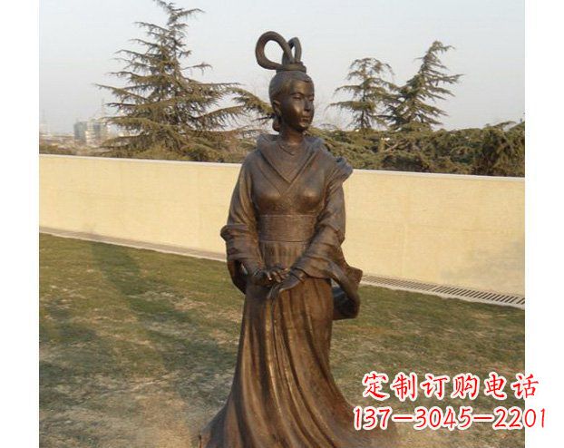 湖北铜雕古代美女人物雕塑