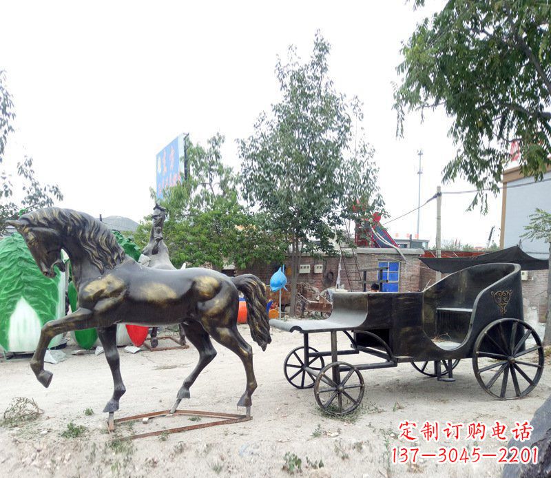 湖北铜雕古代战马景观摆件