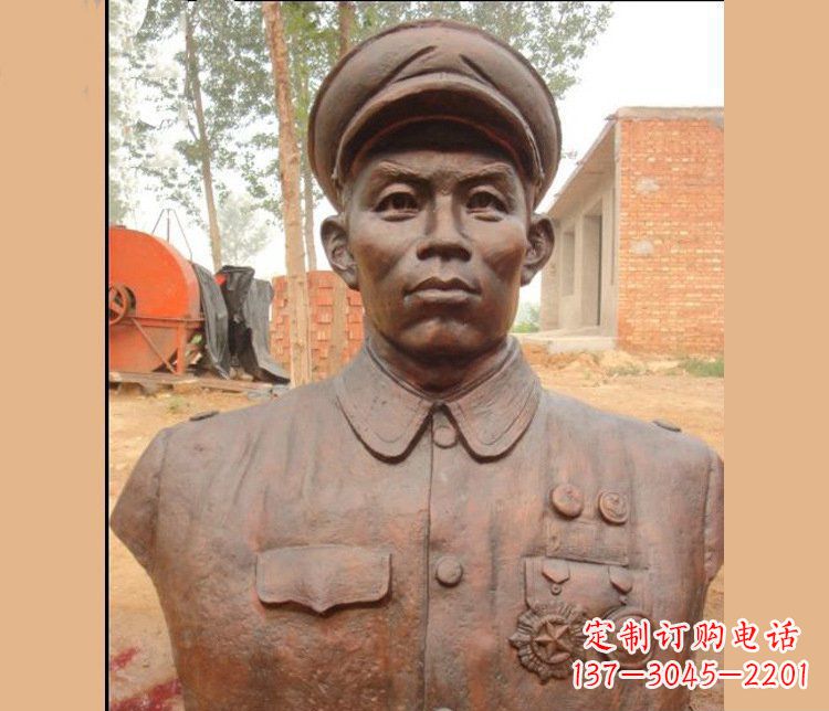 湖北铜雕广场军人胸像雕塑