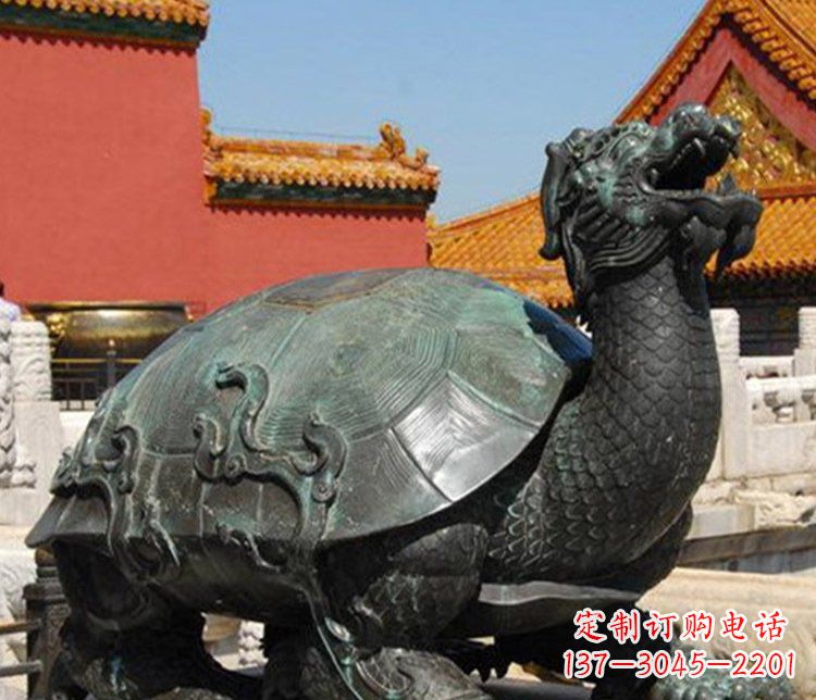 湖北铜雕广场龙龟动物雕塑