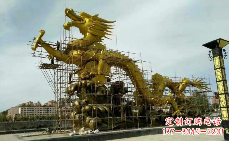 湖北铜雕广场神龙景观摆件