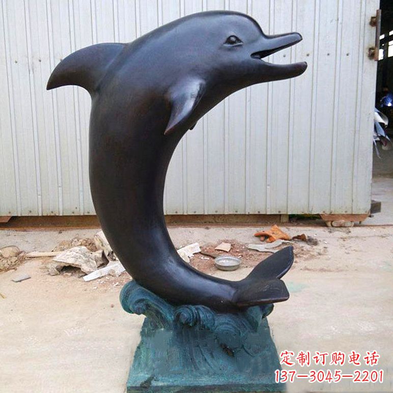 湖北铜雕海豚雕塑