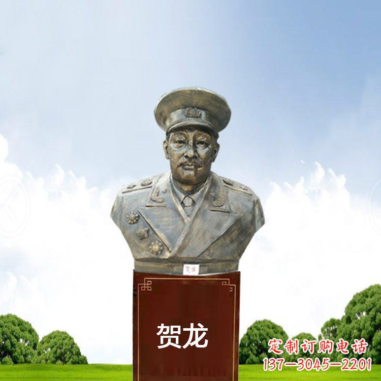 湖北铜雕贺龙头像