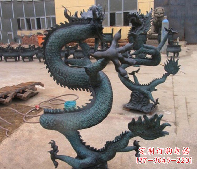 湖北铜雕户外装饰神龙雕塑摆件