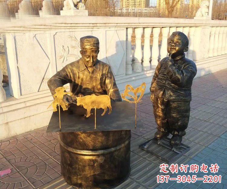 湖北铜雕画糖人的人物