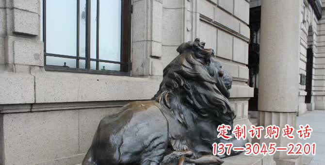 湖北铜雕汇丰卧姿狮子