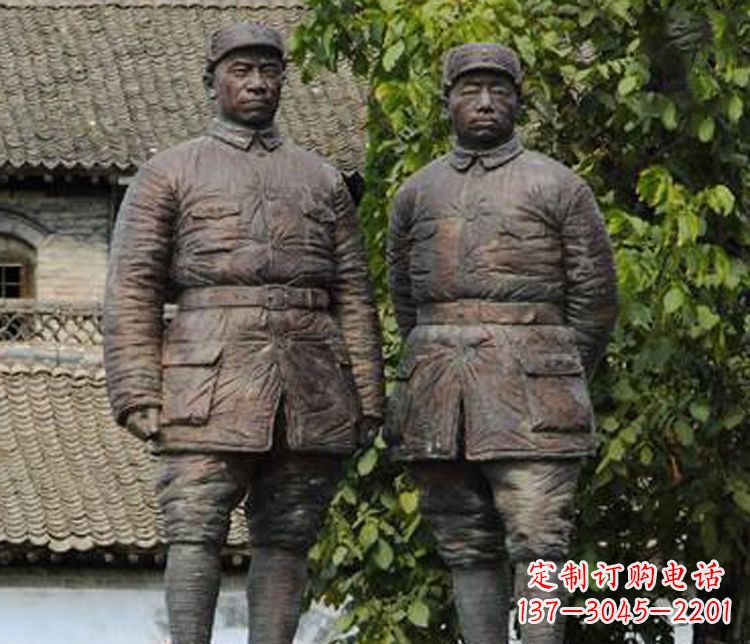 湖北铜雕解放军战士人物雕塑