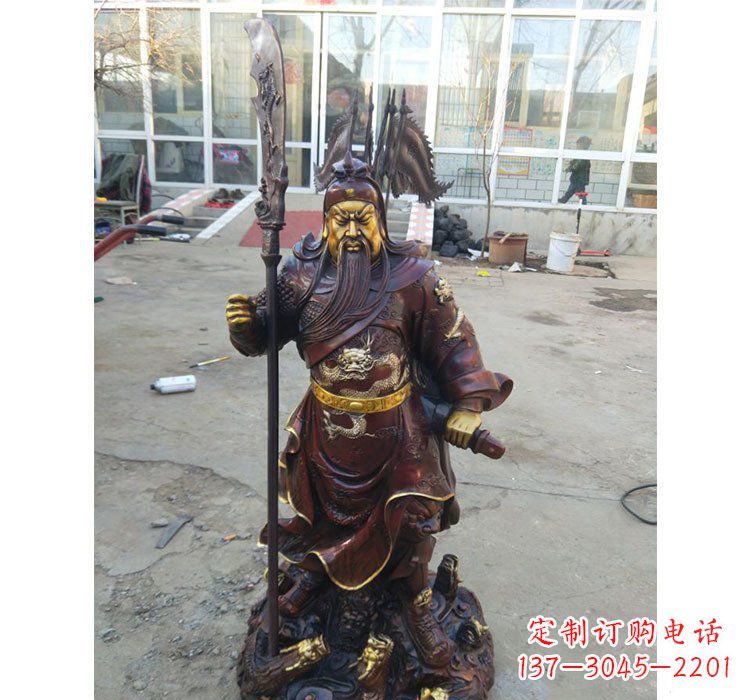 湖北铜雕九龙关公