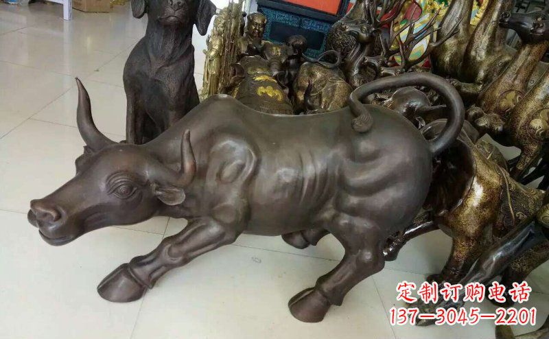 湖北铜雕牛广场动物景观摆件 (5)