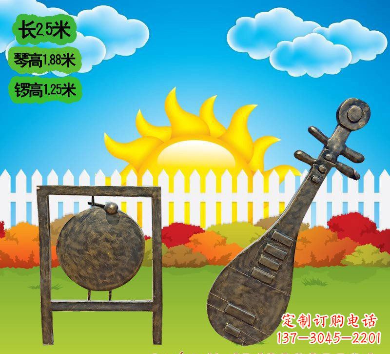 湖北铜雕琵琶雕塑