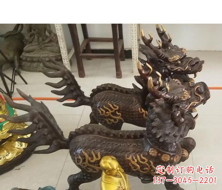 湖北铜雕麒麟招财雕塑