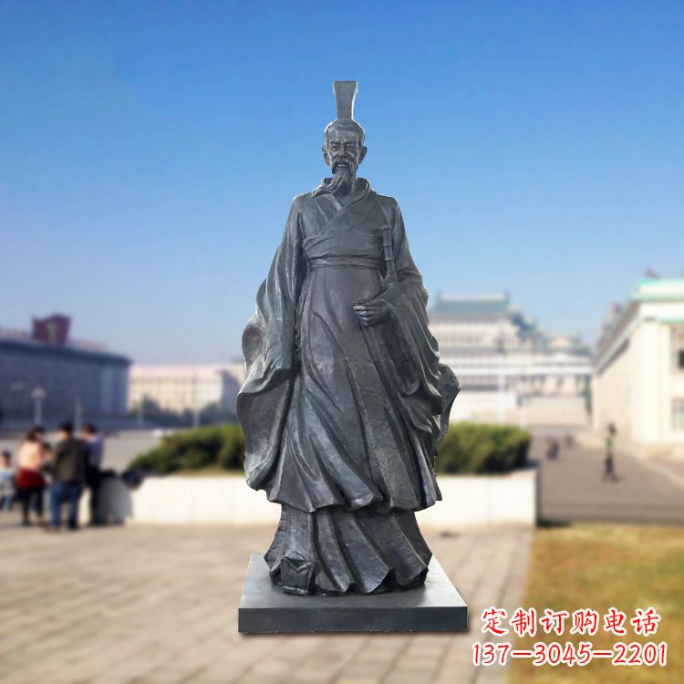 湖北铜雕屈原塑像