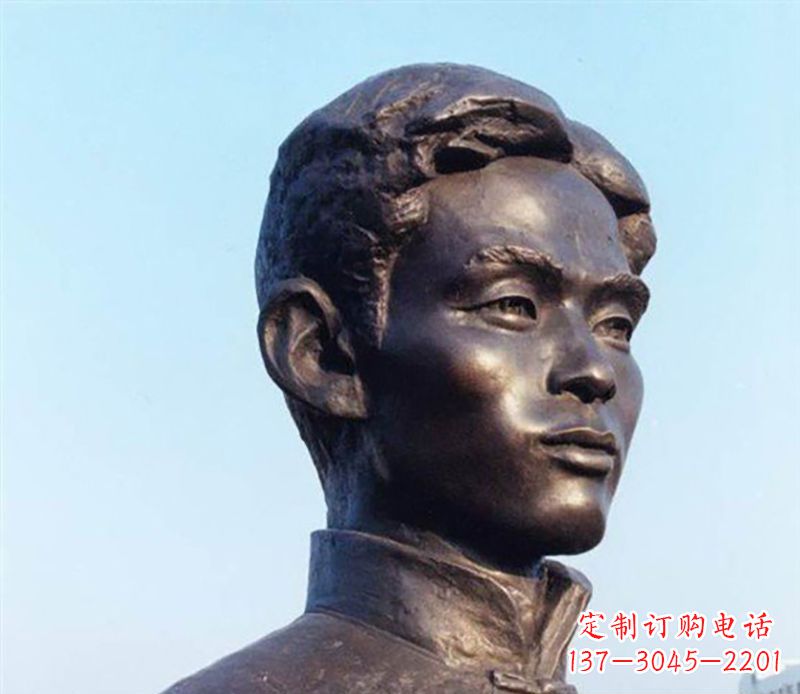 湖北铜雕人物头像