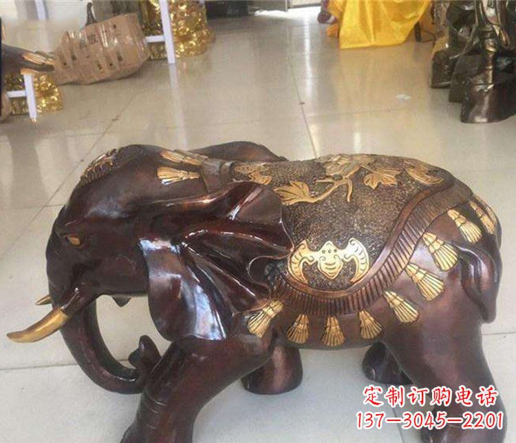 湖北铜雕室内装饰小象雕塑摆件